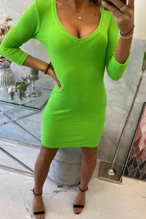 Šaty s výstřihem zelené Velikost: One size, Barva: Zelená
