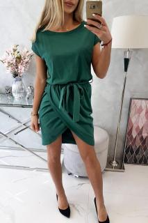 Šaty se skládanou sukní zelené Velikost: One size, Barva: Zelená