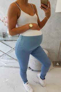 Těhotenské kalhoty modré Velikost: L, Barva: Modrá
