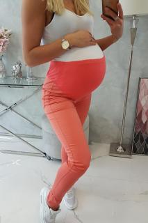 Těhotenské kalhoty oranžové Velikost: L, Barva: Oranžová