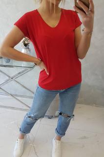 Tričko s krátkým rukávem April červené Velikost: One size, Barva: Červená
