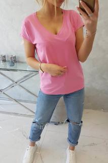 Tričko s krátkým rukávem April růžové Velikost: One size, Barva: Růžová