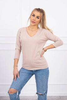 Tričko s výstřihem Molly béžové Velikost: One size, Barva: Béžová