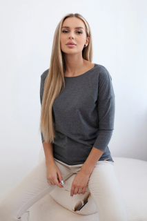 Triko s výstřihem Casual grafit Velikost: One size, Barva: Šedá
