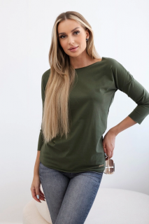 Triko s výstřihem Casual khaki Velikost: One size, Barva: Khaki