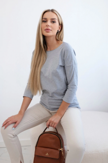 Triko s výstřihem Casual šedé Velikost: One size, Barva: Šedá