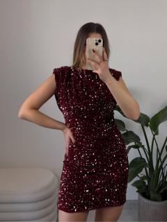 Třpytivé červené šaty s flitry Aurora Velikost: One size, Barva: Červená