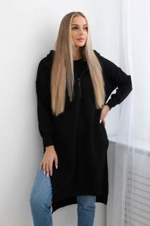Zateplené šaty se zipem Nia černé Velikost: One size, Barva: Černá
