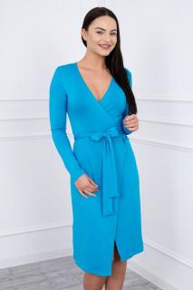 Zavinovací šaty světle modré Velikost: S, Barva: Modrá