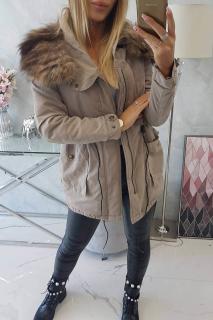 Zimní péřová bunda Tiffi 14 béžová Velikost: XL, Barva: Béžová