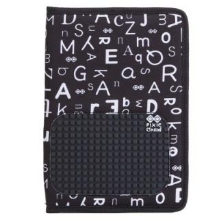 Kreativní pixelový poznámkový blok s obalem černá abeceda