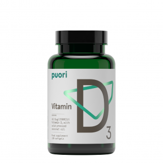 PUORI D3 -  Vysoce koncentrovaný vitamín D (2500 IU, 120 kapslí)