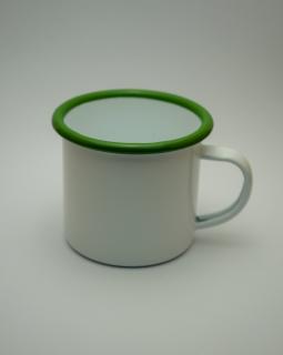 Kafe Typ hrnku: Bílý hrnek, zelený lem