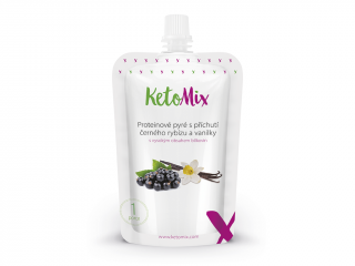 KetoMix Proteinové pyré s příchutí černého rybízu a vanilky | 1 porce, 100 g