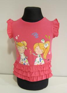 1016/67  Mayoral dívčí pink růžové tričko (top) bez rukávů s obrázkem dvou holčiček Barva: Růžová, Velikost: 86 / 18 měsíců, Materiál: 98% bavlna 2%…