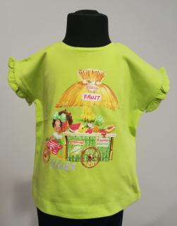1064/61  Mayoral dívčí bavlněné tričko hráškově zelené motiv dívka s ovocem Barva: Hráškovězelená, Velikost: 80 / 12 měsíců, Materiál: 95% bavlna 5%…