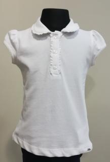 114/19  Mayoral dívčí bílé tričko s límečkem (polo) s krátkým rukávem s ozdobnými prýmky Barva: Bílá, Velikost: 86 / 18 měsíců, Materiál: 95% bavlna…