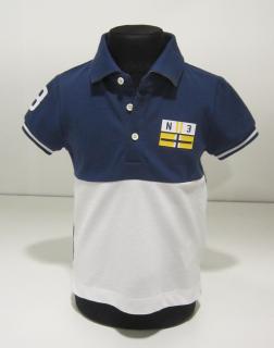 1140/80  Mayoral chlapecké sportovní polo (tričko s límečkem) s krátkým rukávem v kombinaci barev tmavě modrá, bílá a žlutá Barva: Vícebarevná,…