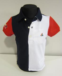 1148/95  Mayoral chlapecké sportovní červeno modro bílé polo (tričko s límečkem) s krátkým rukávem styl dres Barva: Červená, Velikost: 80/ 12 měsíců,…