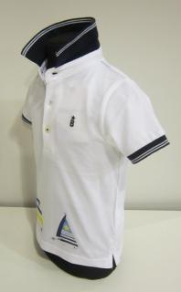 1149/27 Mayoral chlapecké tričko s límečkem (polo) s krátkým rukávem bílé s lodičkami na spodním předním díle Barva: Bílá, Velikost: 86/ 18 měsíců,…