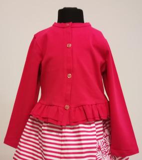 1467/15  Mayoral dívčí červený úpletový bavlněný cardigan (svetr na propínání) s kanýrkem a s dlouhým rukávem Barva: Červená, Velikost: 98 / 36…