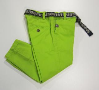 1529/81  Mayoral chlapecké elegantní letní zelené plátěné kalhoty s kapsami a s páskem Barva: Zelená, Velikost: 86/ 18 měsíců, Materiál: 100% bavlna