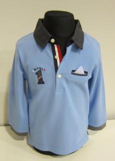 2109/38  Mayoral chlapecké světle modré elegantně sportovní polo (tričko s límečkem) s dlouhým rukávem a s kapsičkou Barva: světle modrá, Velikost:…