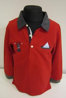 2109/40  Mayoral chlapecké červené elegantně sportovní polo (tričko s límečkem) s dlouhým rukávem a s kapsičkou Barva: Červená, Velikost: 92/ 24…