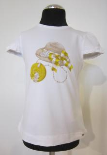 3001/69 Mayoral dívčí tričko s krátkým rukávem a obrázkem žlutý slaměný klobouk Barva: Smetanová, Velikost: 104 / 4 roky, Materiál: 92% bavlna 8%…