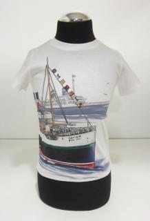 3024/72  Mayoral chlapecké bílé tričko s krátkým rukávem a obrázkem lodí na moři Barva: Bílá, Velikost: 92/ 24 měsíců, Materiál: 100% bavlna