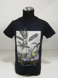 3025/87 Mayoral chlapecké tmavě modré tričko s krátkým rukávem, na předním díle obrázek palma + velbloud Barva: Tmavě modrá, Velikost: 116, Materiál:…