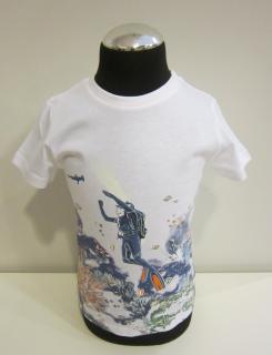 3069/36 Mayoral chlapecké tričko s krátkým rukávem bavlněné bílé s potápěči Barva: Bílá, Velikost: 110 / 5 let, Materiál: 100% bavlna