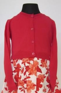 321/89 Mayoral dívčí jahodově červený pletený cardigan (propínací svetr) s dlouhým rukávem Barva: Jahodová, Velikost: 104 / 4 roky, Materiál: 80%…