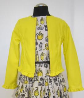 3404/52 Mayoral dívčí žlutá krátká bunda do pasu imitace kůže Barva: Žlutá, Velikost: 110 / 5 let, Materiál: 100% polyuretan (umělá kůže)