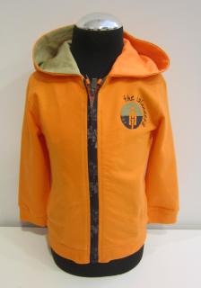 3427/20 Mayoral chlapecká sportovní bavlněná oranžová mikina s kapucí zapínání na zip Barva: Oranžová, Velikost: 104, Materiál: 100% bavlna