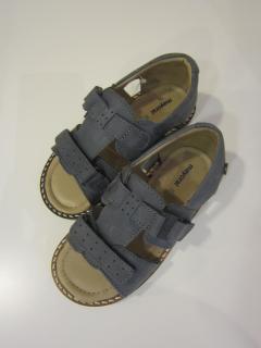 41900/10 Mayoral boty chlapecké letní sandály kožené kouřově modré Barva: Modré, Velikost: 23, Materiál: Hovězí kůže
