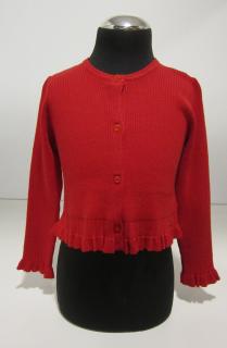 4305/59 Mayoral dívčí propínací svetr (cardigan) červený pletenina Barva: Červená, Velikost: 104 / 4 roky, Materiál: 80% bavlna 20% polyester