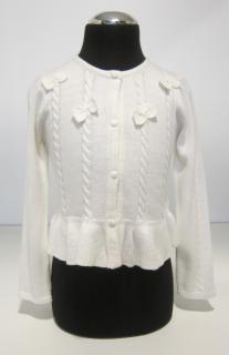 4306/25 Mayoral dívčí cardigan (propínací svetr) pletený s dlouhým rukávem Barva: Smetanová, Velikost: 110 / 5 let, Materiál: 60% bavlna 30% polyamid…
