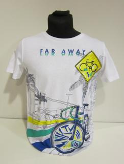 6043/83 Mayoral (NUKUTAVAKE) chlapecké tričko bílé s krátkým rukávem a cyklistickým motivem Barva: Bílá, Velikost: 160, Materiál: 100% bavlna