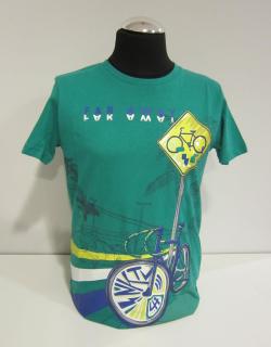 6043/84 Mayoral (NUKUTAVAKE) chlapecké tričko smaragdově zelené s krátkým rukávem a cyklistickým motivem Barva: Smaragdově zelená, Velikost: 140,…