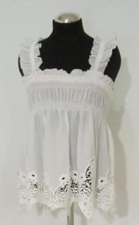 6106/80 Mayoral dívčí bílý bavlněný top s krajkou na široká ramínka Barva: Bílá, Velikost: 162/16 let, Materiál: 100% bavlna