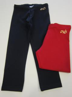 702/83  Mayoral dívčí bavlněné strečové leginy 2 ks v balení s logem (1x červené 1x tmavě modré) Barva: Červená + modrá, Velikost: 68 / 6 měsíců,…