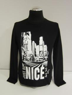 7076/56 Mayoral dívčí černé triko s dlouhým rukávem  obrázek NEW YORK Barva: Černá, Velikost: 140/10 let, Materiál: 95% bavlna 5% elastan
