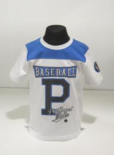 80462  BLUE SEVEN chlapecké modrobílé tričko s krátkým rukávem s nápisem Baseball Barva: Modrobílá, Velikost: 92/ 24 měsíců, Materiál: 100% bavlna