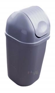 Koš DinDon STŘÍBRNÁ odpadkový hranatý s víkem; 67x34 cm; 50 l; plast