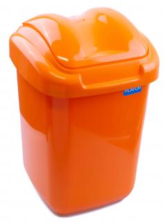 Koš FALA výklopný s tvarovaným víkem oranžový; 37x24,5x26 cm; 15 l; plast