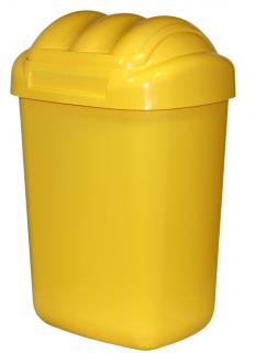 Koš FALA výklopný s tvarovaným víkem žlutý; 51x35,5x30 cm; 30 l; plast