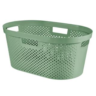 Koš na čisté prádlo INFINITY 40 l; zelený; 59x27x38 cm; plast