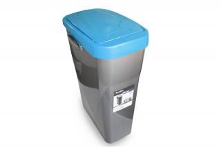 Koš na tříděný odpad modré víko; 60x42x27 cm; 40 l; plast
