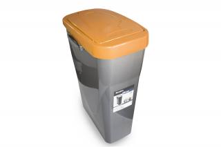 Koš na tříděný odpad oranžové víko; 51x21,5x36 cm; 25 l; plast